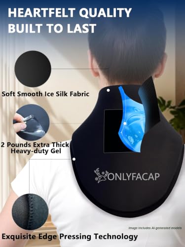 Flexible Neck Ice Pack Wrap,Gel Cold Therapy for Pain Relief - color: Black