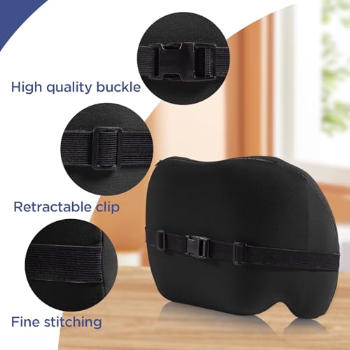 Lumbar Support Pillow for Office Chair, Memory Foam Car Back Cushion - color: A-black
