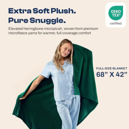 EverSnug Travel Blanket & Pillow 68x42 - Premium Ultra-Soft Microfleece 2 in 1 Compact & Packable Flight Blanket with Soft Bag Pillowcase, Hand Luggage Sleeve and Backpack Clip (Forest Green) - color: Forest Green