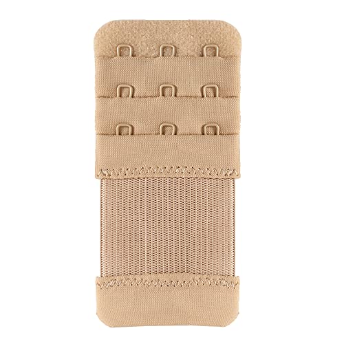 Bra Extender 3 Hook Elastic Stretchy Bra Band Extension 3pcs-Pack - color: Beige, 3 Hook, 0.5inch(1.3cm)