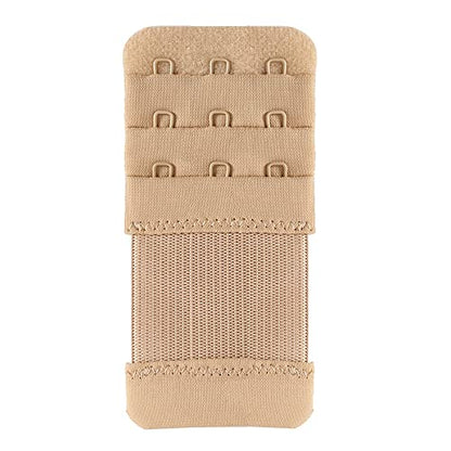 Bra Extender 3 Hook Elastic Stretchy Bra Band Extension 3pcs-Pack - color: Beige, 3 Hook, 0.5inch(1.3cm)
