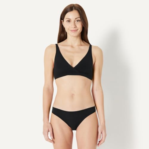 Amazon Essentials Women's Peached Microfibre Nursing Bra, Pack of 2 - color: Black / Soft Petal, size: XX-Small