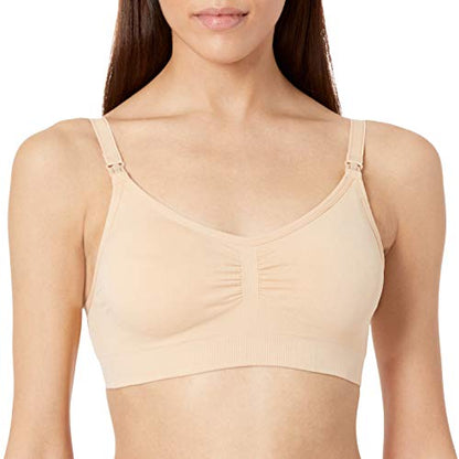 Lamaze Women's Single and Multi Pack Maternity Overnight Nursing Wide Shoulder Bra - color: Skin, size: Medium