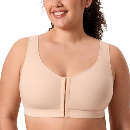 DELIMIRA Women's Inbarely Plus Front Closure Posture Bras - color: Beige, size: 36D