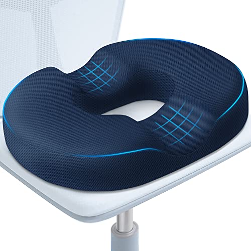 BlissTrends Donut Pillow Seat Cushion, Memory Foam Lifting Cushions(Blue) - color: Blue, size: Large