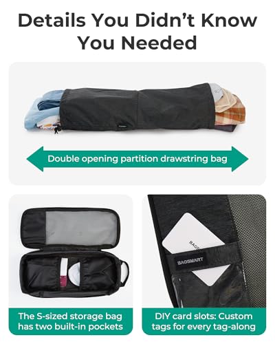 BAGSMART Compression Packing Cubes for Travel Essentials - color: Black, size: Set of 6
