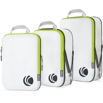 Cipway Compression Packing Cubes Set (White 3pcs) - color: White, size: 3PCS