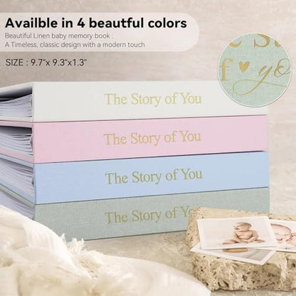1DOT2 Timeless First 5 Years Keepsake Baby Memory Book for Boy or Girl - color: Sage Green