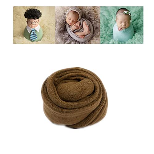 Coberllus Newborn Baby Photography Props Stretch Swaddle Wrap - color: Coffee