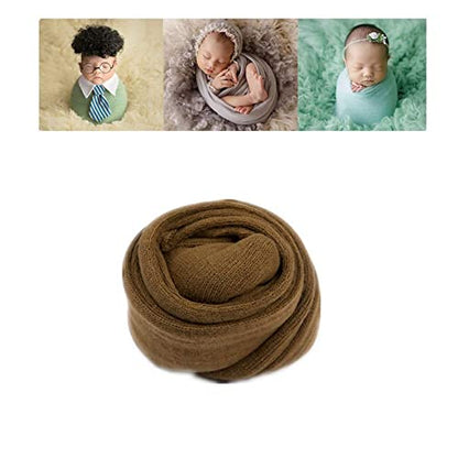 Coberllus Newborn Baby Photography Props Stretch Swaddle Wrap - color: Coffee