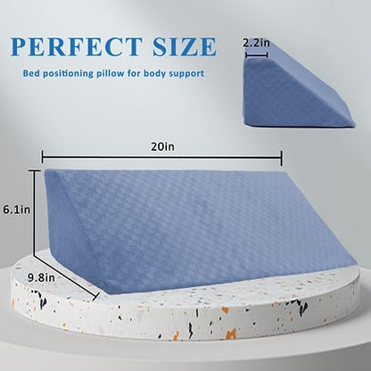 Bed Wedge Pillow for Side Sleepers, Body Position Wedges - color: Light Blue
