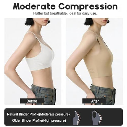 Chest Binder FTM,Moderate Compression Pullover Binder Bra for Women - color: Nude, size: XX-Large