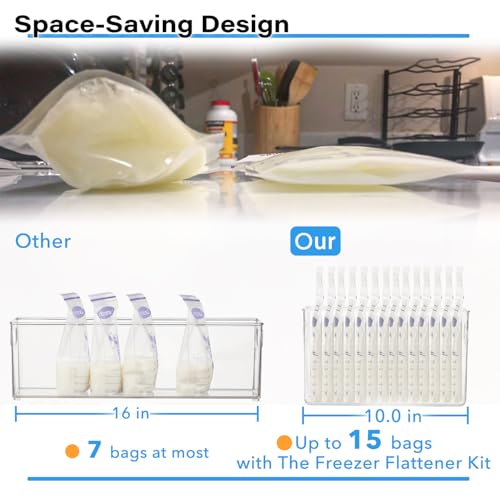 Ugotfeels Breastmilk Storage Container with Freezer Flattener Kit