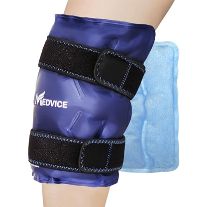 Medvice Knee Ice Pack Wrap with Cold Compression for Pain Relief, Swelling