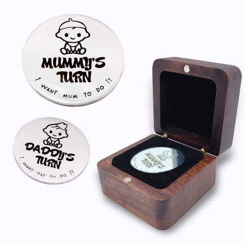 New Mom & Dad Gifts,Decision Making Coin with Handmade Wooden Box