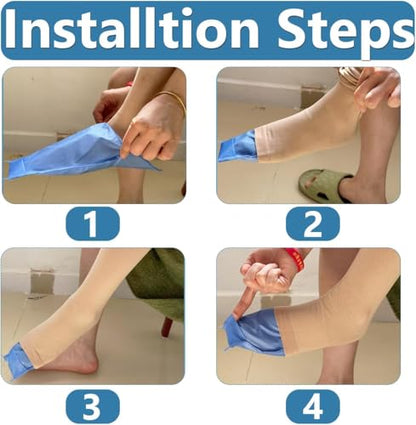 Open Toe Compression Sock Aid for Easy Slide - Slip Stocking Applicator to Help Assist Put On for Elderly, Disabled, Pregnant, 2 Pcs (Blue) - size: 2 Pcs (Blue)