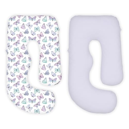 TotAha Soft Pregnancy Pillow Cover Compatible with Momcozy Body Pillow - color: Purple Butterfly