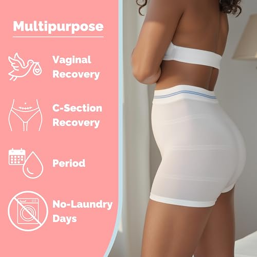 Popped Disposable Postpartum Mesh Underwear for Women, High Waist, 5 Pack