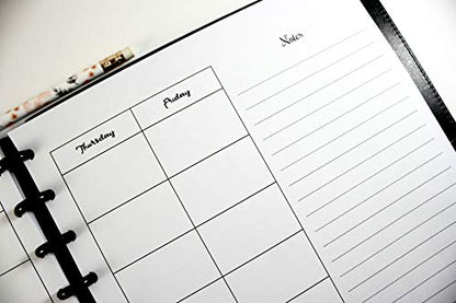 Weekly Lesson Planner Inserts for 11-Disc Big Happy Planner, Big Academic Planner, Big Student Planner, Big Teacher Planner, Big Happy Planner Inserts (Planner Sold Separately)