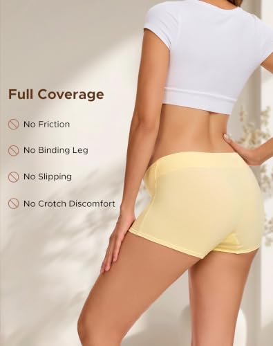 INNERSY Women's Maternity Underwear Cotton Pregnancy Boyshorts 4-Pack - color: Pastel, size: Medium
