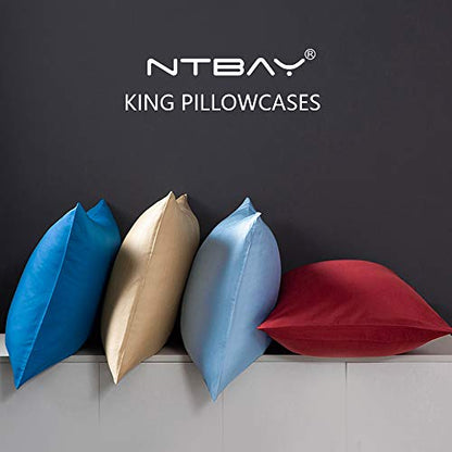 NTBAY Microfiber King Pillowcases, 2 Pack, 20 x 36, Black - color: Black, size: Standard King (20" x 36")