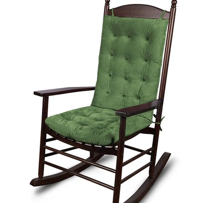 ELFJOY Rocking Chair Cushions Tufted High Back and Seat Cushion Green - color: Green