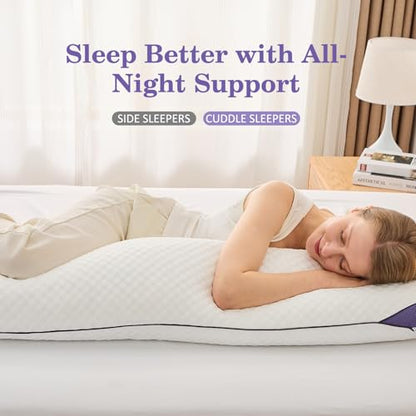 HOMELAB Cooling Adjustable Shredded Memory Foam Body Pillow, 20x52, 1 Pack - size: Body Pillow
