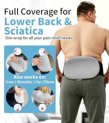 UNCN Extra Large Ice Pack Back Pain Relief 2 Pack Adjustable Waist Strap