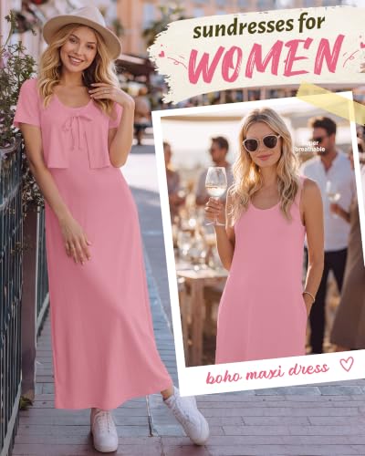 2 Piece Dress Sets for Women Fall Casual Dresses - color: Pink, size: Large