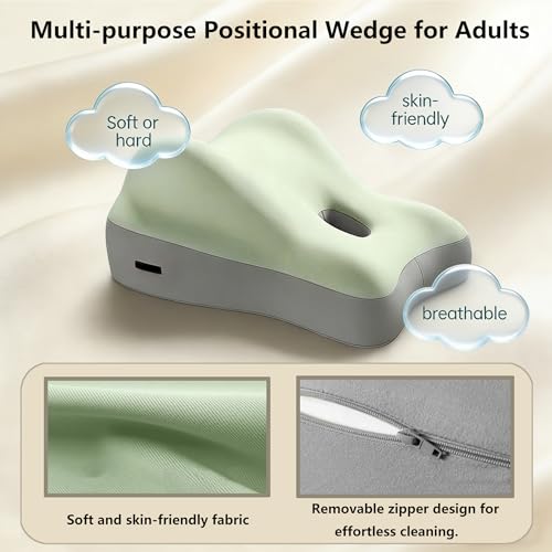 Memory Foam Wedge Pillow for Couples – 2 Firmness Levels, Intimate Support - color: Green-soft Style