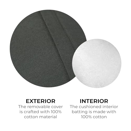 Mount Adams 24"x8" Round Yoga Bolster with Handles - color: Charcoal - 2 Pack