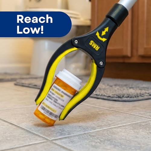 RMS 2-Pack 32 Inch Extra Long Grabber Reacher with Rotating Jaw (Yellow) - color: Yellow