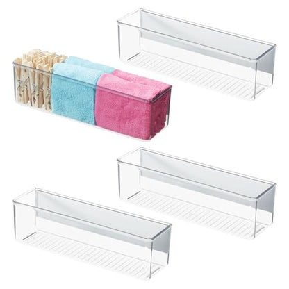 iDesign Magnetic Clear Plastic Organizer Bins, Medium, 4-Pack - size: Medium, style: Pack of 4