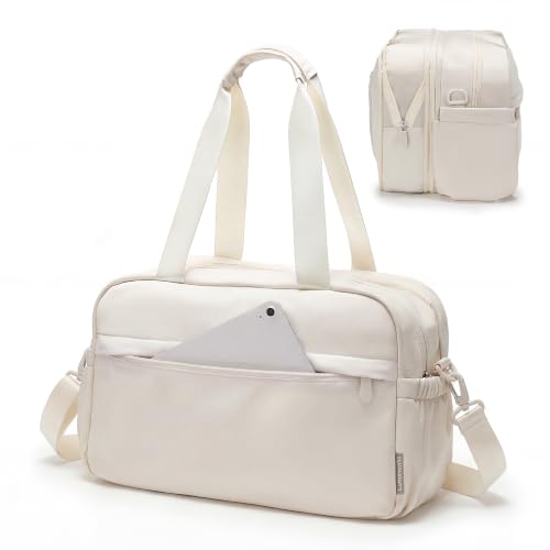Expandable Travel Bag, Underseat Carry-On Weekender, Beige - color: Beige