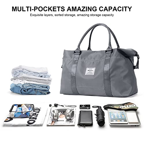 Travel Duffel Bag, Carry On Overnight Weekender Bags for Women - color: A1-Goblin Blue, size: Large