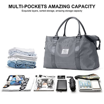 Travel Duffel Bag, Carry On Overnight Weekender Bags for Women - color: A1-Goblin Blue, size: Large