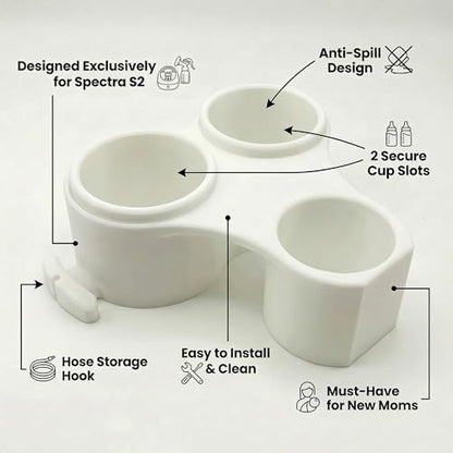 Spectra S2 Pump Caddy, Dual Bottle & Hose Holder Attachment, White - color: White