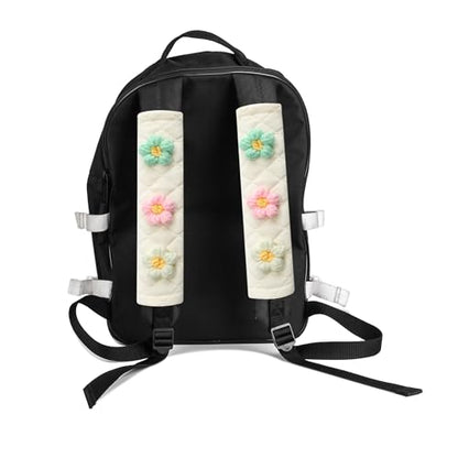 Amooca 2 Pack Seat Belt Covers Soft Shoulder Pad for Cars & Backpack - color: Green Pink White Flower