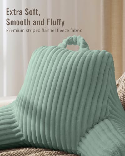 Blissful Diary Reading Pillow for Bed, Backrest Pillow, Mint Green - color: Fuzzy Mint Green, size: Standard(18inch)