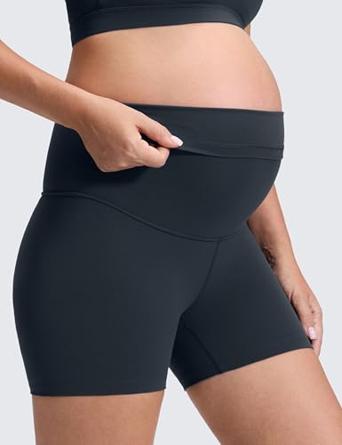 CRZ YOGA Maternity Biker Shorts 4" - color: True Navy, size: X-Small