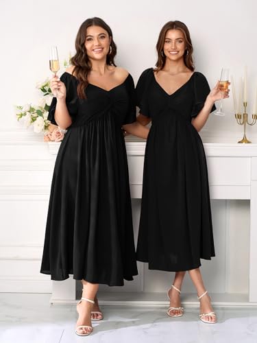 SCOMCHIC Women's Plus Size Cocktail Dress - color: Black, size: Large
