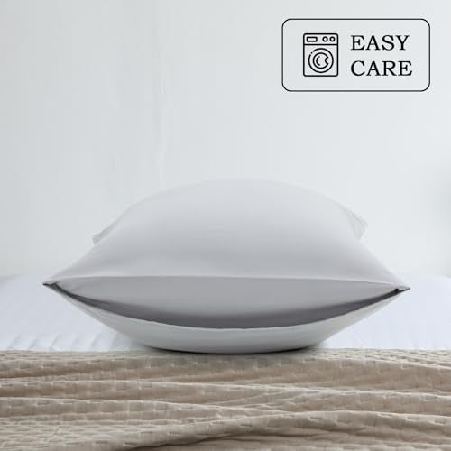 Set of 2 Brushed Microfiber Pillowcases 20x54 in Light Gray - color: Light Gray, size: Body