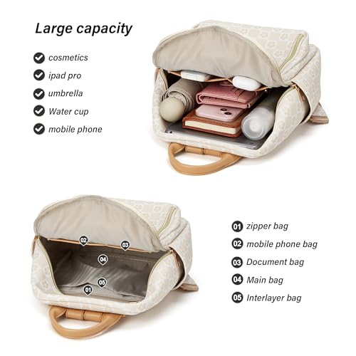 Makes Mini Backpack for Women, Small Casual Backpacks Daily Travel Bag 2pcs - color: Checkered Beige