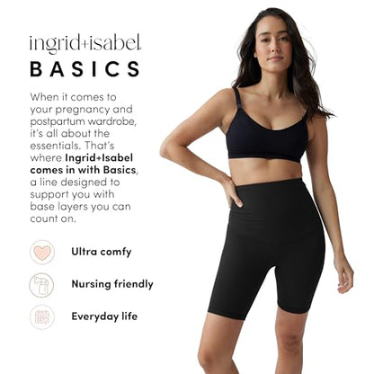 Ingrid & Isabel Basics Postpartum Active Shorts - color: Black, size: X-Large