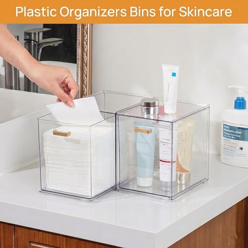 LALOBLUE Stackable Clear Acrylic Drawer Baby Bottle Makeup Organizer 4PC - size: 2 Middle+2 Big