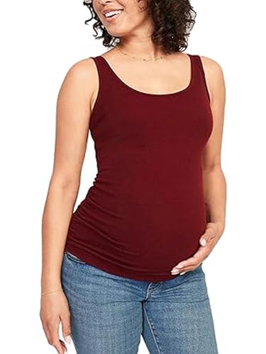 Liu & Qu 3 Pack Maternity Tank Tops, Ribbed Stretch, Ruched Side - color: Black Jack/Dark Heathered Gray/Raisin Arizona, size: X-Large