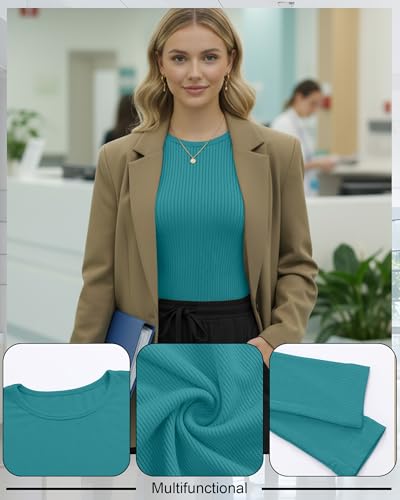 4 Pack Women's Underscrub Shirts - color: Pink, Turquoise, White, Black, size: XX-Large