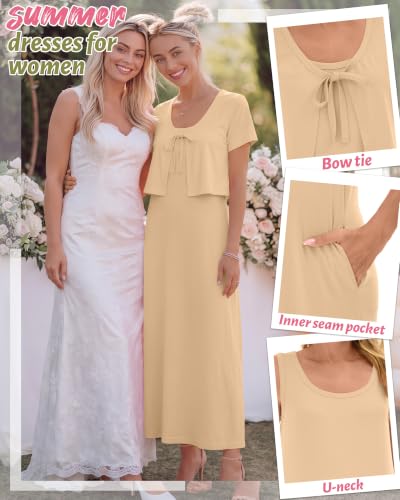 2 Piece Dress Sets for Women Fall Casual Dresses - color: Apricot, size: Medium