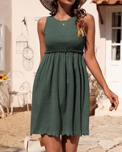 BTFBM Womens Summer Dresses 2026 Beach Vacation - color: Army Green, size: Medium