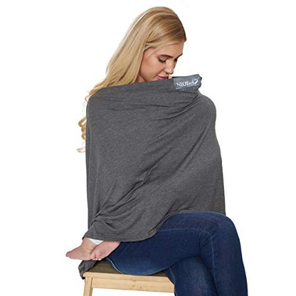NeoTech Care Baby Nursing Cover Breastfeeding Scarf | Soft Fabric (Blue) - color: Blue